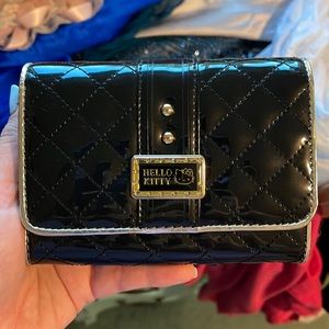 Hello Kitty Small Black Patent Leather Wallet